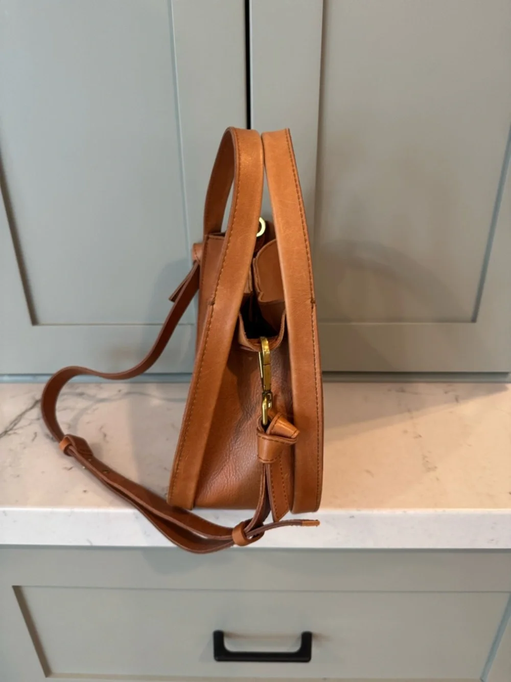 Madewell the Sydney amber brown crossbody leather bag - Picture 4 of 8
